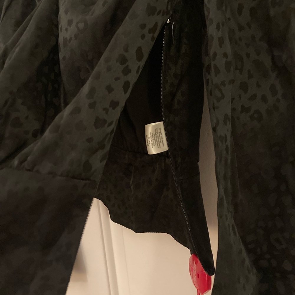 NWT Ronny Kobo BLACK NOT BLUE leopard silk bow cut out top size small $358 - Picture 8 of 15